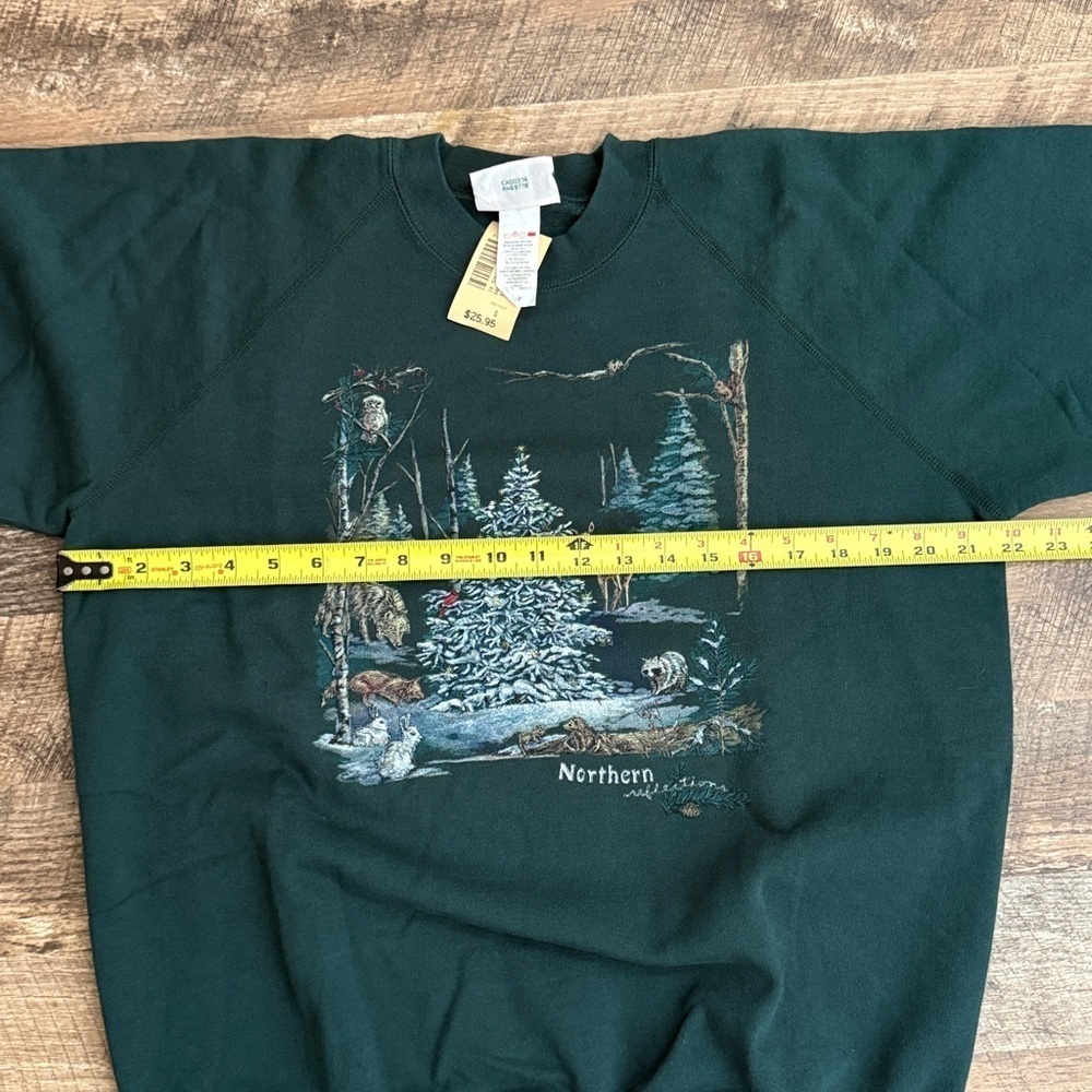 Vintage Northern Reflections Forest Green Wildlife Sweatshirt Small - Picture 6 of 9